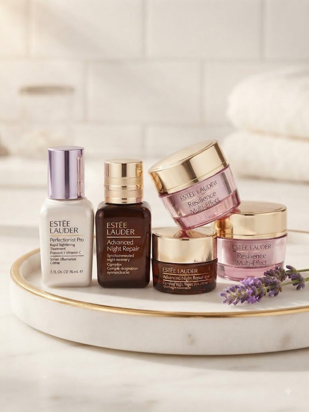 Estée Lauder Deluxe Travel Skincare Bundle - ANR, Perfectionist Pro, Resilience